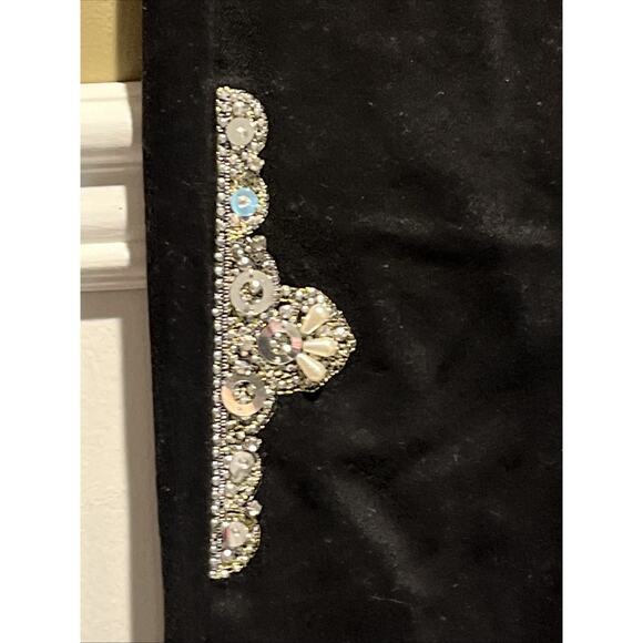 Womens Black Moda Luxe Denim Jeans Rhinestone Embellished Side Zippers 8 - Picture 4 of 11